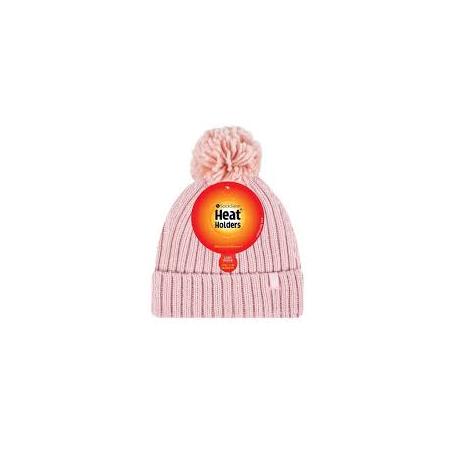 Ladies pom pom hat arden coral one size van Heat Holders