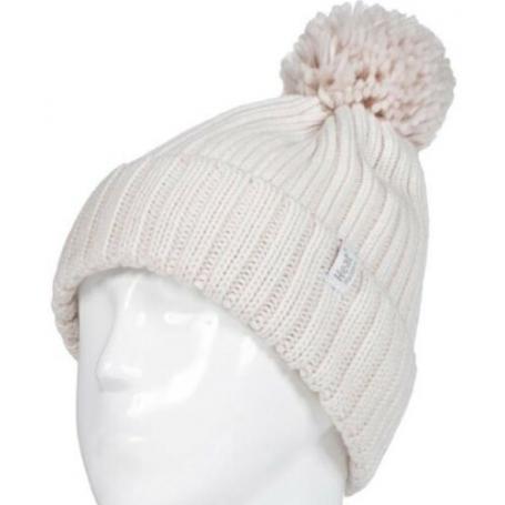 Ladies pom pom hat arden creme one size van Heat Holders