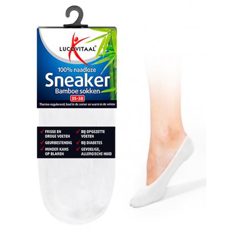 Bamboe sneakersok wit maat 43-46 van Lucovitaal