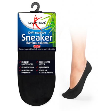 Bamboe sneakersok zwart maat 43-46 van Lucovitaal