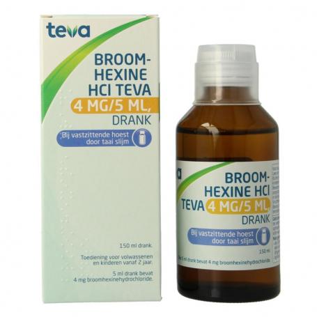 Broomhexine hcl 4mg/ml = 0.8 mg van Teva