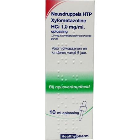 Neusdruppels HTP Xylometazoline HCl 1 mg/ml van Healthypharm