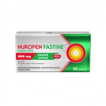 Fastine liquid caps 400 mg ibuprofen van Nurofen