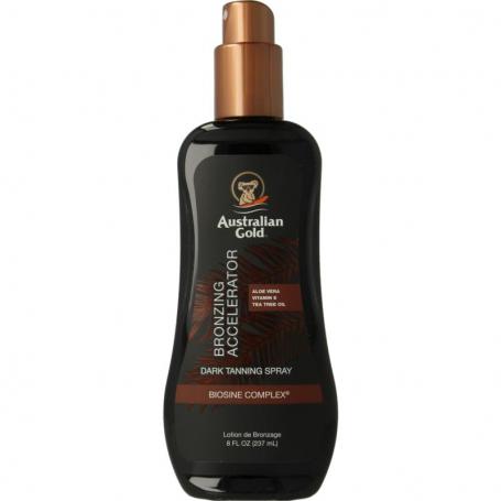 Dark tanning accelerator spray gel met bronzer van Australian Gold