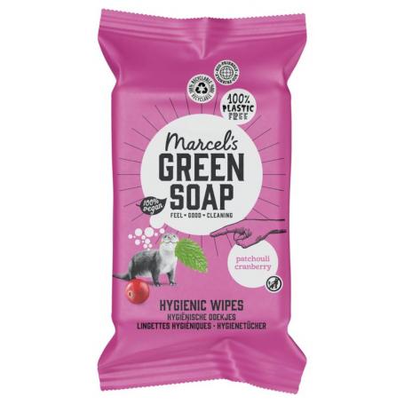 Cleansing wipes patchouli & cranberry van Marcel's GR Soap