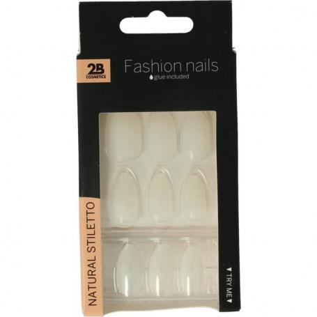 Nails natural stiletto van 2B