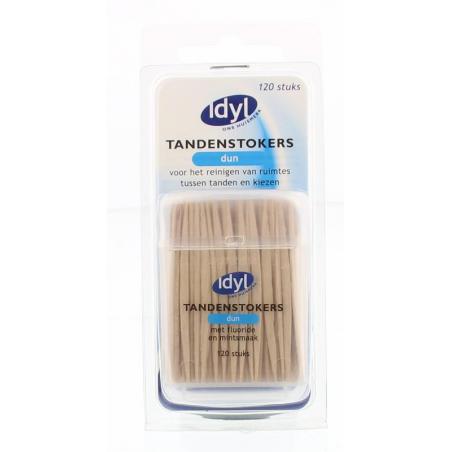 Tandenstokers dun met fluoride en mintsmaak van Idyl