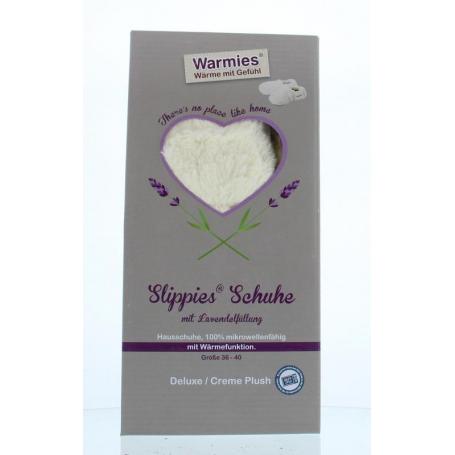 Slippies maat 4-7 (36-40) creme plush van Warmies