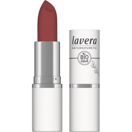 Lipstick velvet matt vivid red 04 van Lavera