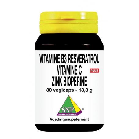 Vitamine B3 resveratrol gebufferde vitamine C zink van SNP
