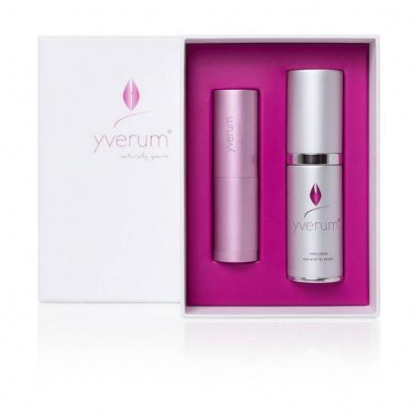 Giftset oog- en lipserum en lippenbalsem van Yverum