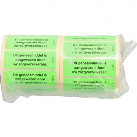 Sticker geneesmiddel aangewezen zorgverzkereraar van Spruyt Hillen