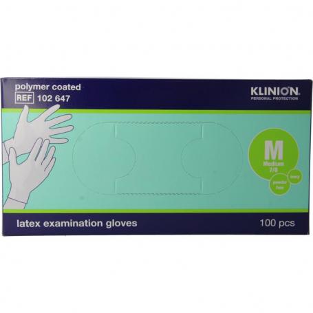 Onderzoekshandschoen prot latex maat M poedervrij van Klinion
