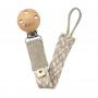 Pacifier clip sand/ivory van Bibs