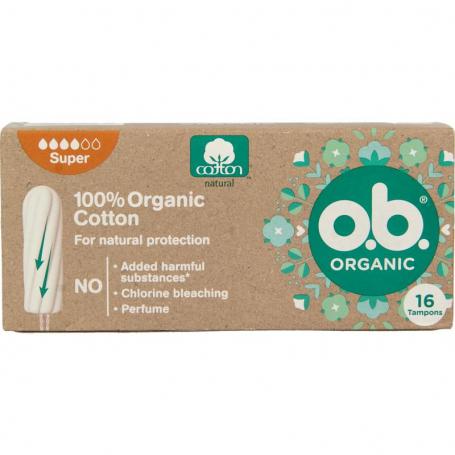 Organic cotton tampons super van OB