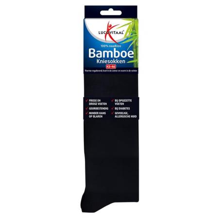 Bamboe kniesok zwart maat 43-46 van Lucovitaal