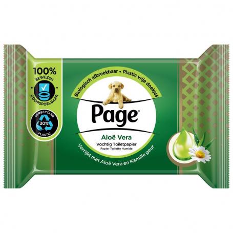 Vochtig toiletpapier aloe vera navulling van Page