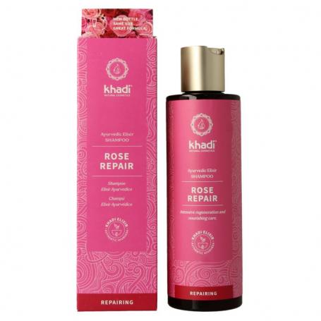 Ayurvedisch elixer shampoo rose repair van Khadi