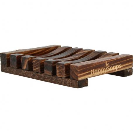 Shampoo bar/zeep houder van donker hout van Happysoaps
