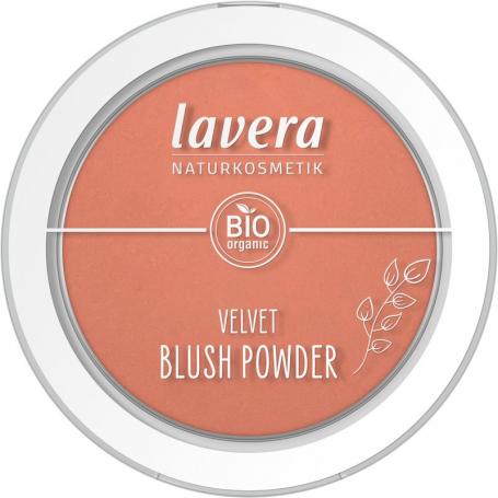 Velvet blush powder rosy peach 01 van Lavera