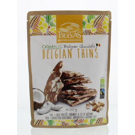 Thins melk kokos amandel bio van Belvas