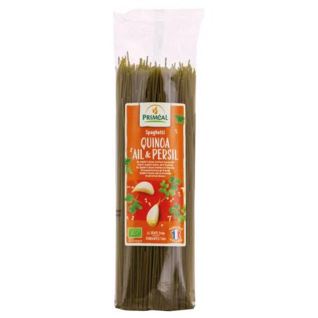 Spaghetti tarwe quinoa knoflook peterselie bio