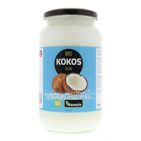 Kokosolie virgin glasfles bio van Hanoju