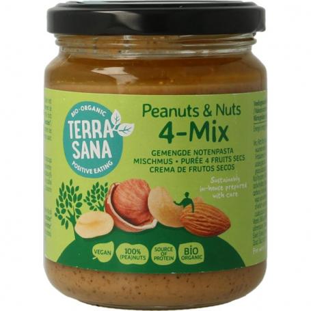 4 mix gemengde notenpasta zonder zout bio van Terrasana