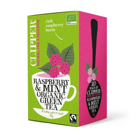Framboos mint green tea bio van Clipper