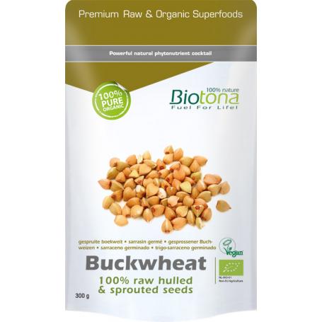 Buckwheat raw hulled & sprouted seeds bio van Biotona