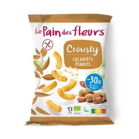 Chips gepoft pinda -30% zout glutenvrij vegan bio van Pain Des Fleurs