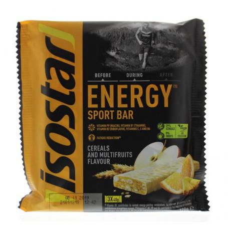 Energy sport bar cereals & multifruits 3 pack van Isostar