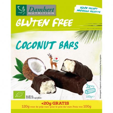 Coconut bars glutenvrij bio van Damhert