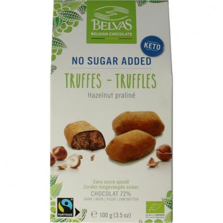 Hazelnoot praline truffels bio van Belvas