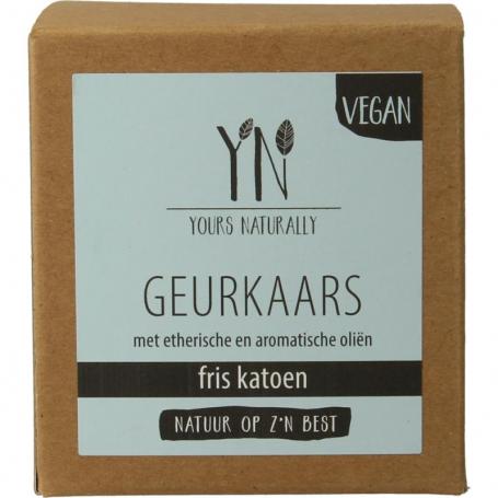 Geurkaars in glas fris katoen 20cl van Yours Naturally