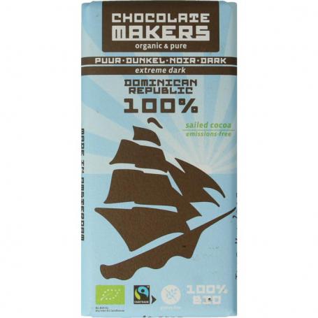 Reep tres hombres 100% extra puur fairtrade bio van Chocolatemakers