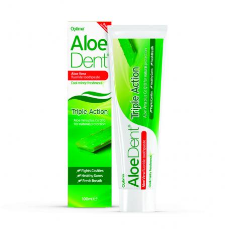 Tandpasta aloe vera triple action with fluor van Aloe Dent