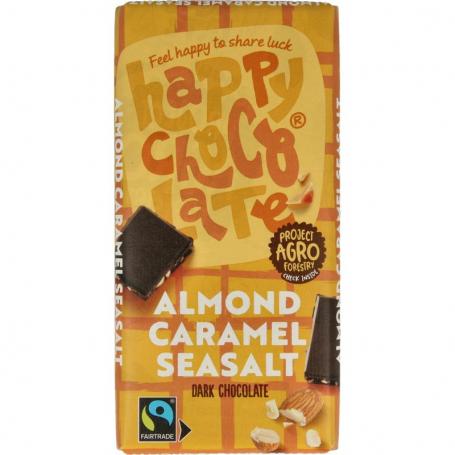 Puur amandel karamel zeezout bio van Happy Chocolate