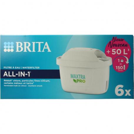 Waterfilterpatroon maxtra pro all-in-1 6-pack van Brita