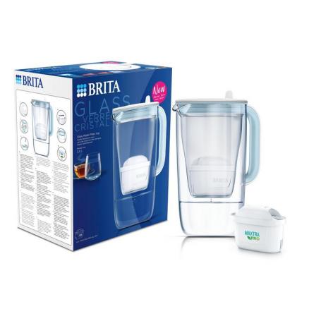 Waterfilterkan glass light blue van Brita