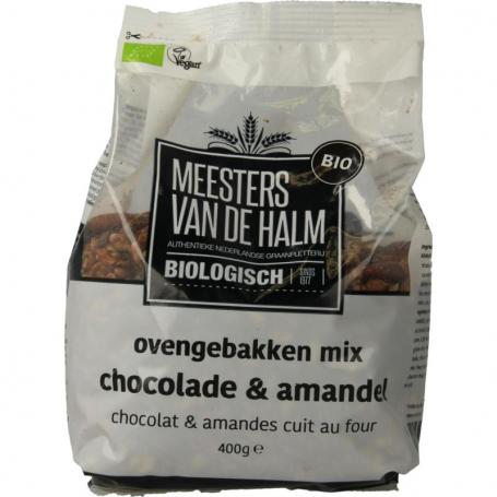Ovengebakken mix chocolade en amandel bio van De Halm