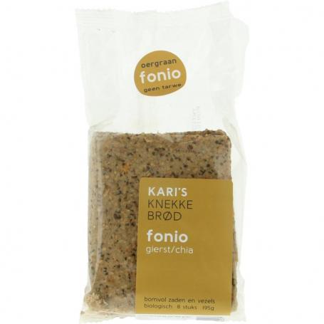 Knekkebrod fonio gierst/chia bio van Kari's Crackers