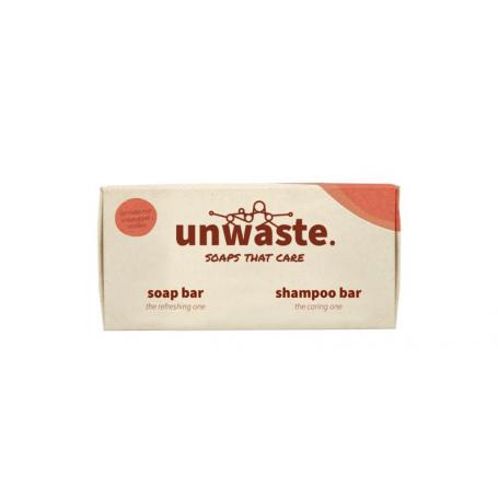 Duopack orange soap & shampoo bar van Unwaste
