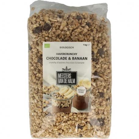 Havergranola crunchy chocolade/banaan bio van De Halm