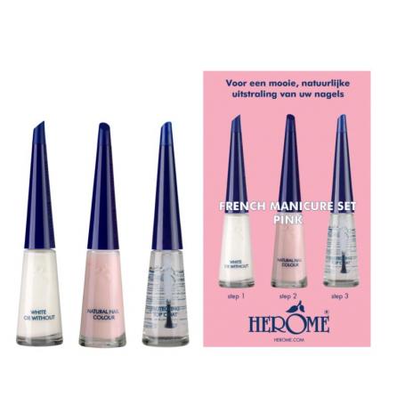 French manicure set pink 3 x 10ml van Herome