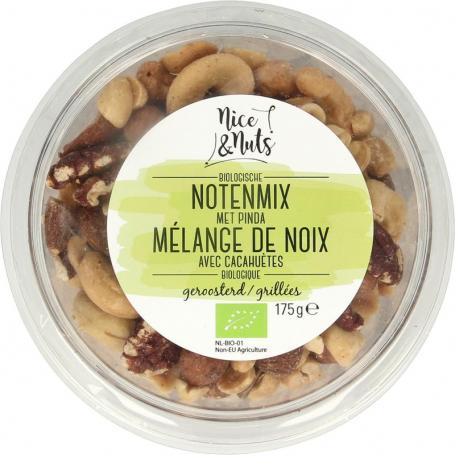 Notenmix met pinda zonder zeezout geroosterd bio van Nice & Nuts