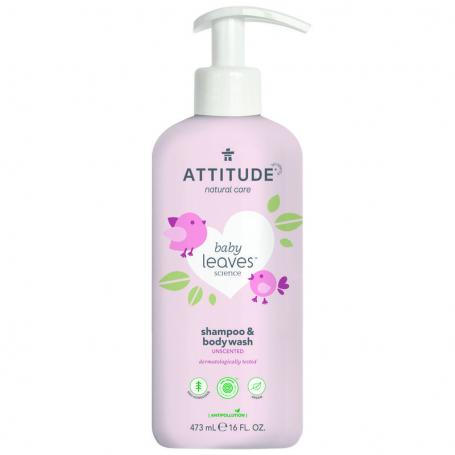 Shampoo 2 in 1 baby leaves parfum vrij van Attitude