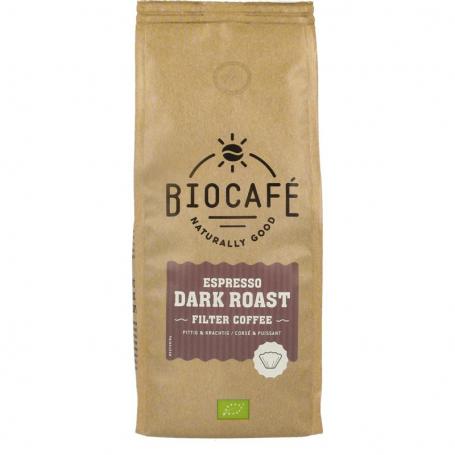 Filterkoffie espresso dark roast bio van Biocafe