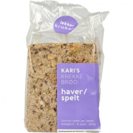 Knekkebrod haver/spelt bio van Kari's Crackers