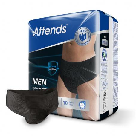 Men discreet underwear zwart maat L van Attends